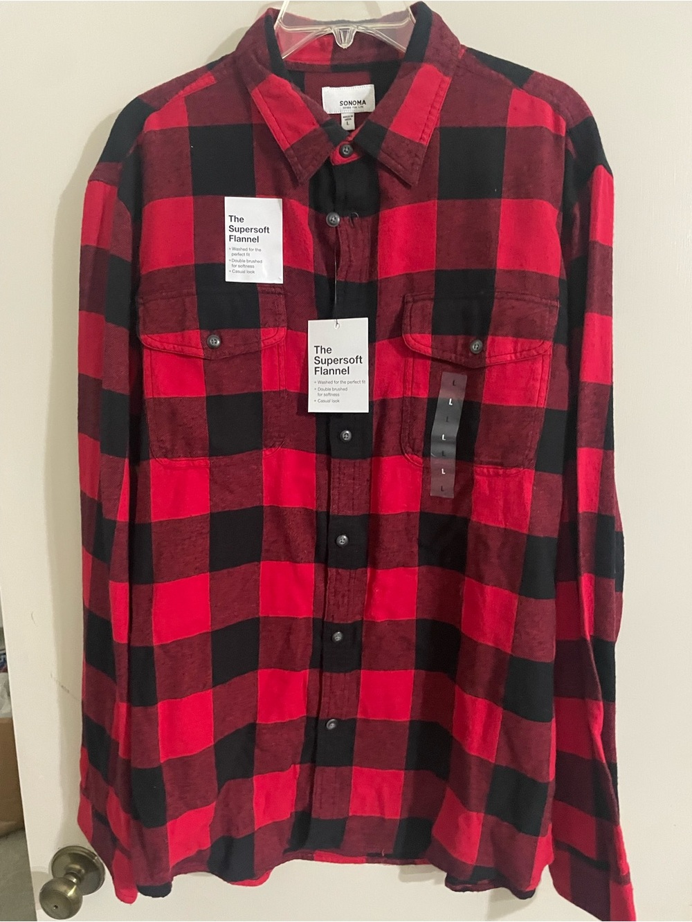 Sonoma Red & Black Buffalo Plaid Flannel Shirt